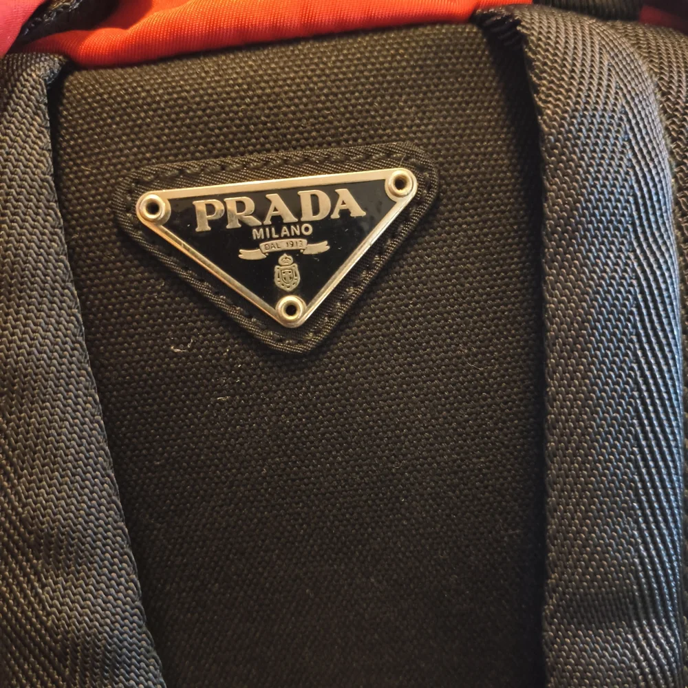 Y2K Prada Red Nylon Backpack Utility Tactical Vintage - Adjustable Waist Strap